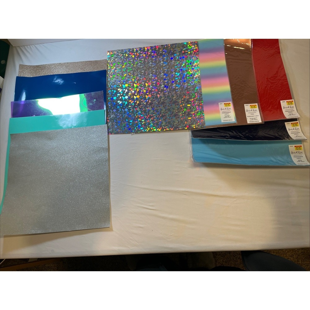 Mixed Lot Of 11 Permanent Vinyl Sheets. Siser, Oracal Four Oh Five
